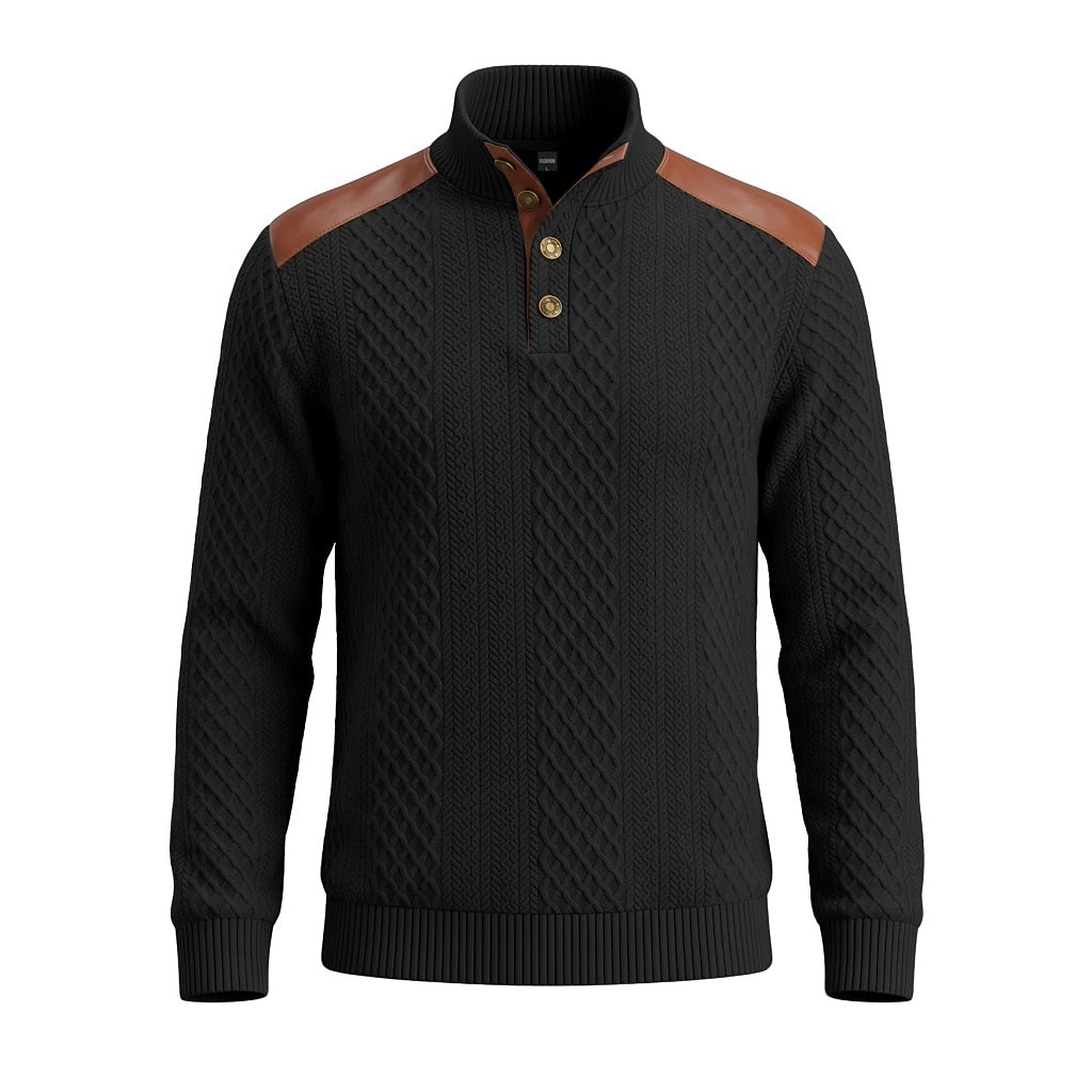 Patchwork Jacquard Textured Sweatshirt