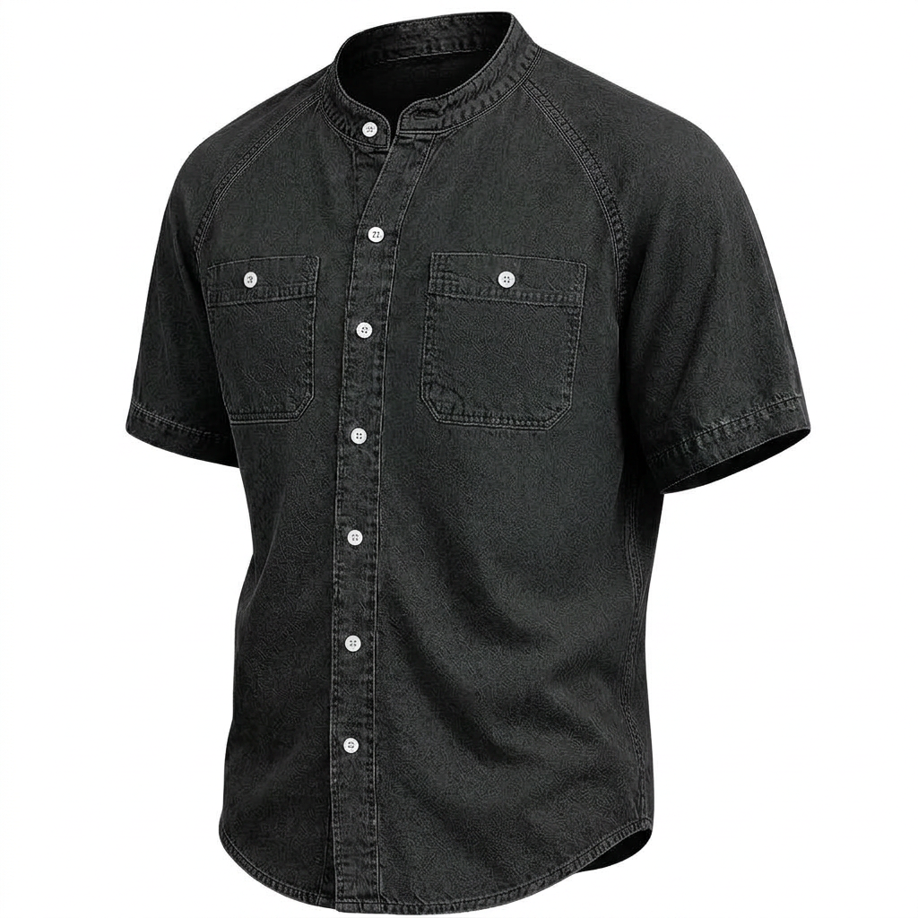 Vintage Washed Cotton Button Up Shirt