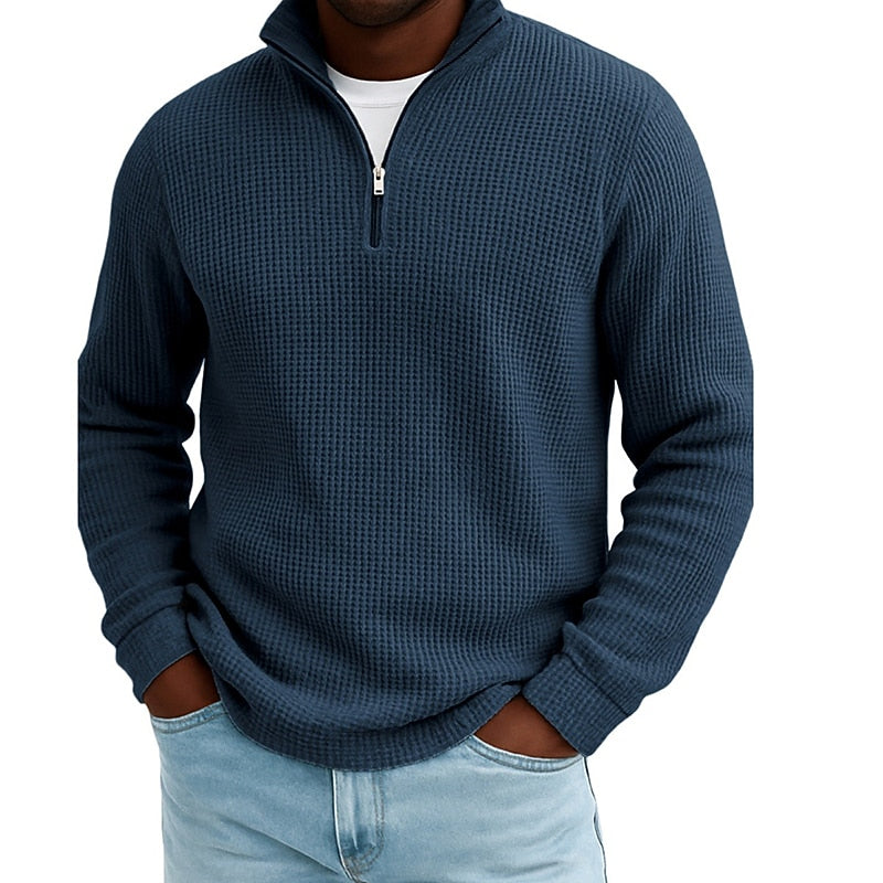 Waffle Zipped Polo Shirts