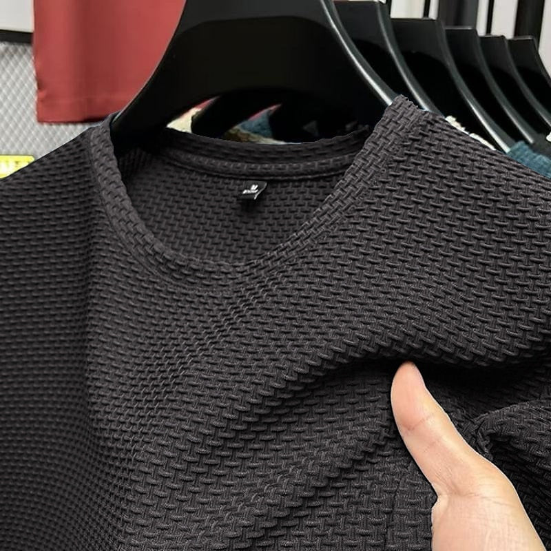 Men's Waffle Tee Top-Fashion Casual Outdoor Shirt