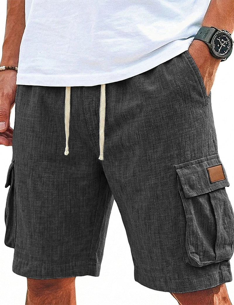 Cotton Linen Shorts with Pockets