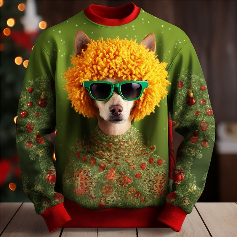 Christmas Merry Dog Golf Graphic Sweatshirt