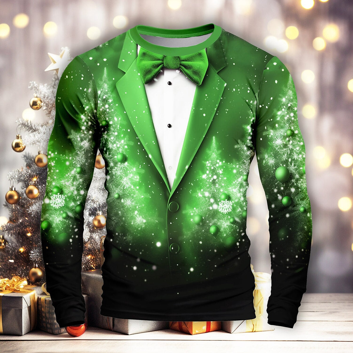 Men's Bright Snowflake Long Sleeve