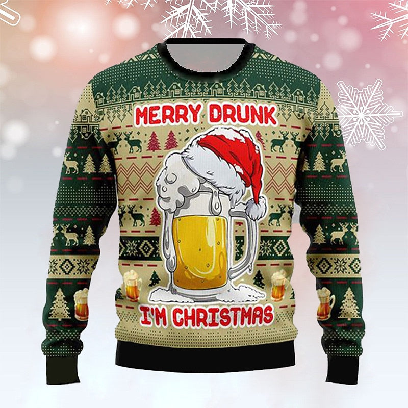 Men's Christmas Beer Novelty Sweatshirt