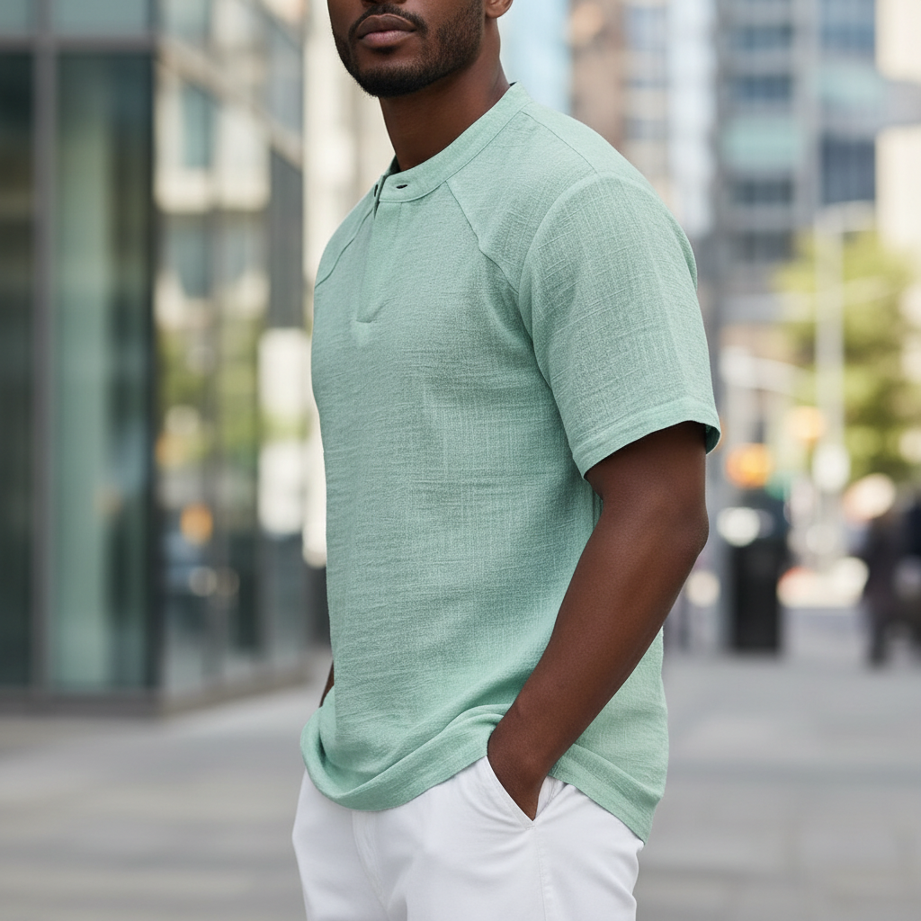 Breathable Linen Popover Shirt