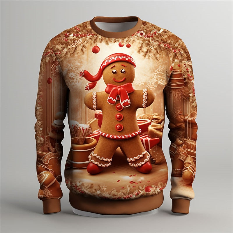 Christmas Gingerbread Man Holiday Graphic Sweatshirt