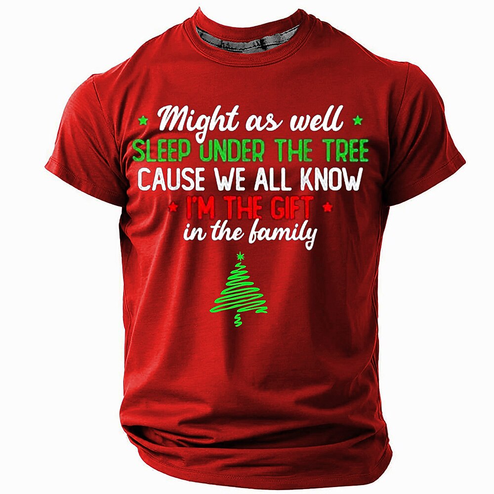 Men's Christmas Tree Text Graphic T-Shirt