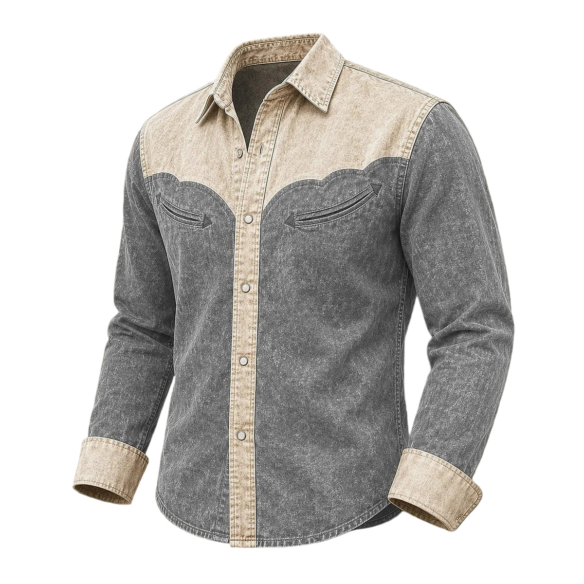 Vintage Washed Cotton Western Shirt
