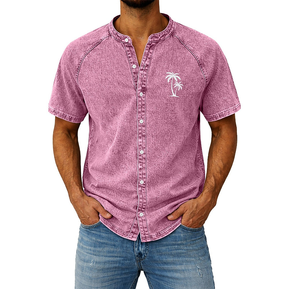 Acid Wash 100% Cotton Palm Tree Shirt