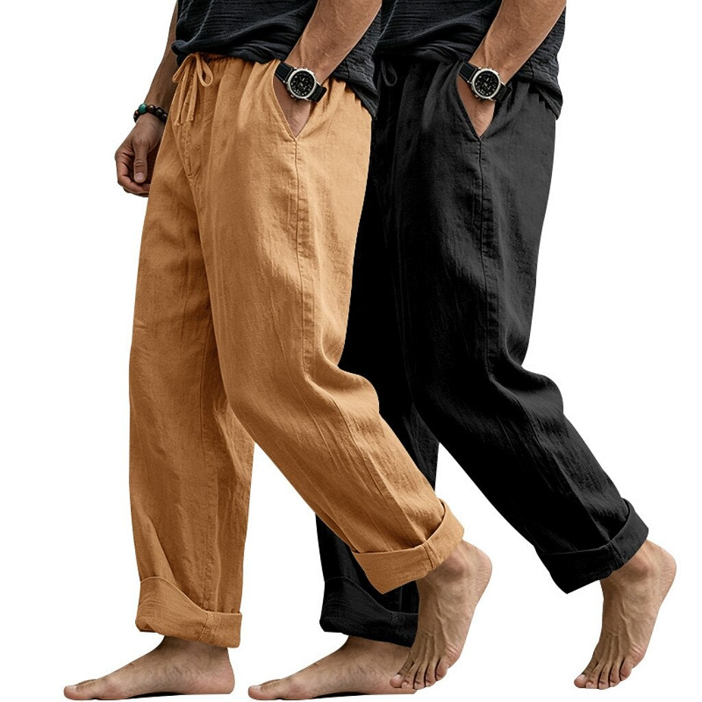 2-Pack Breathable Cotton Linen Pants