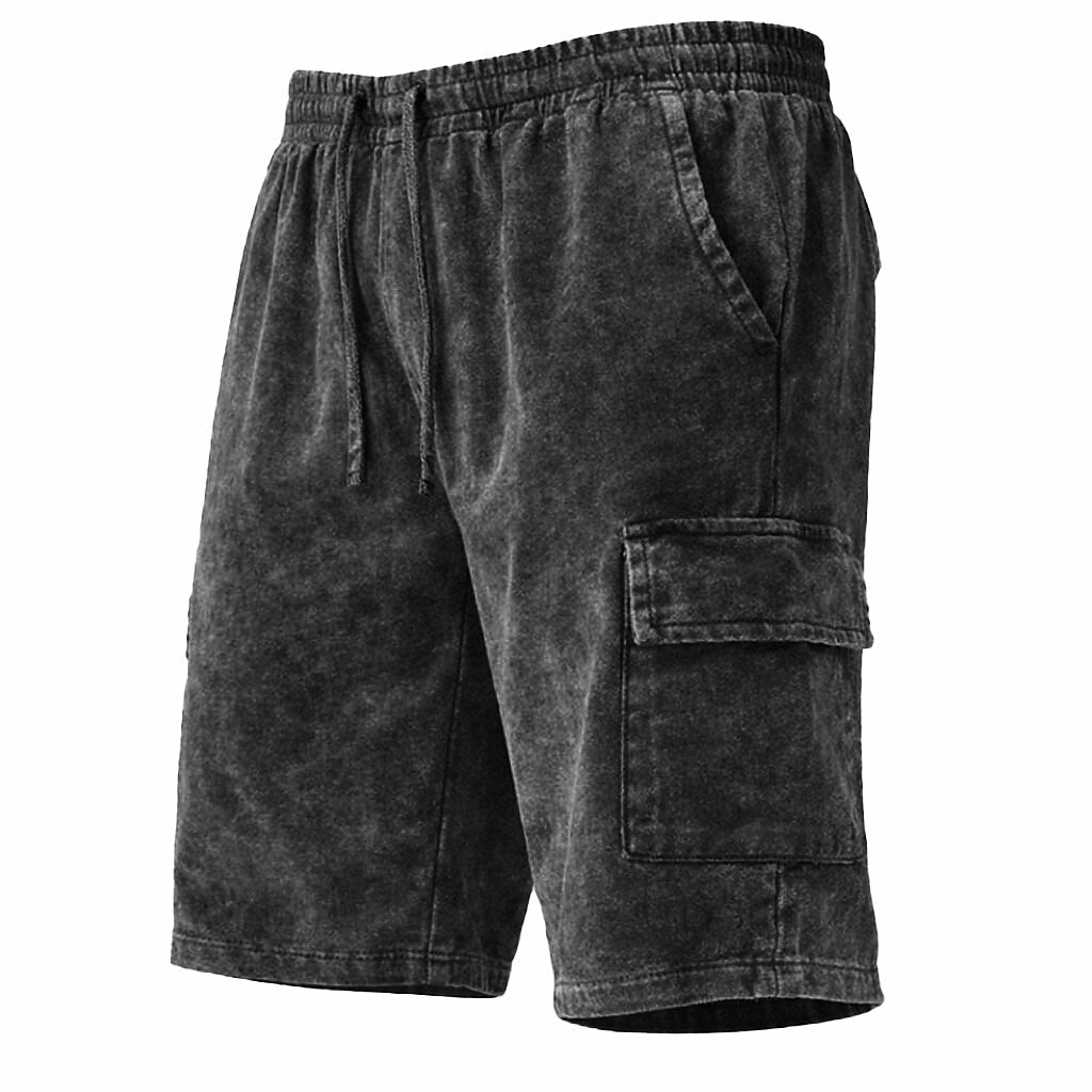 Acid Wash Cotton Pocketed Shorts