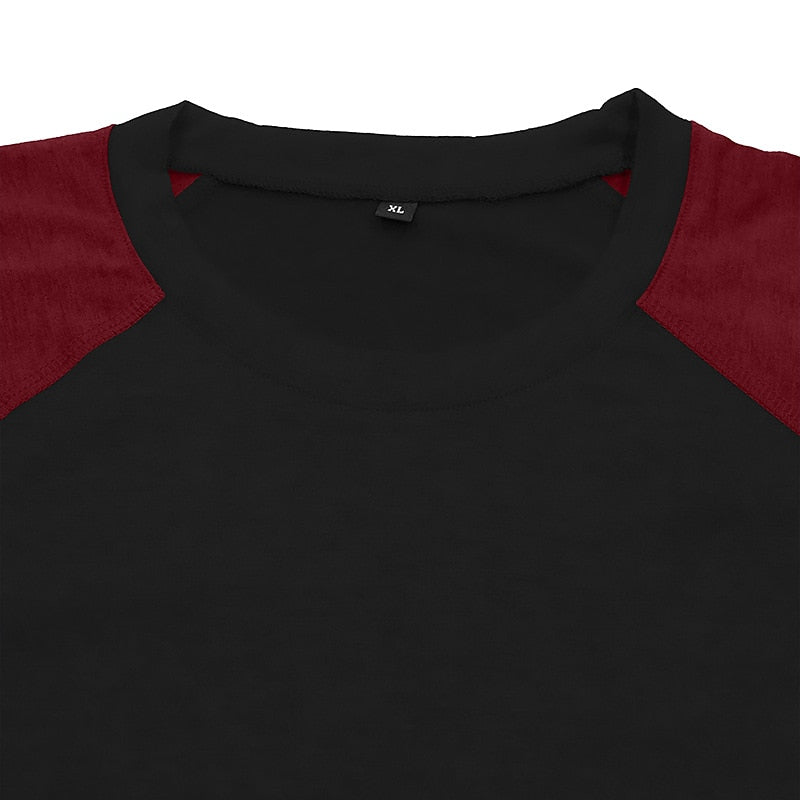 Casual Colorblock Long Sleeve T-shirts