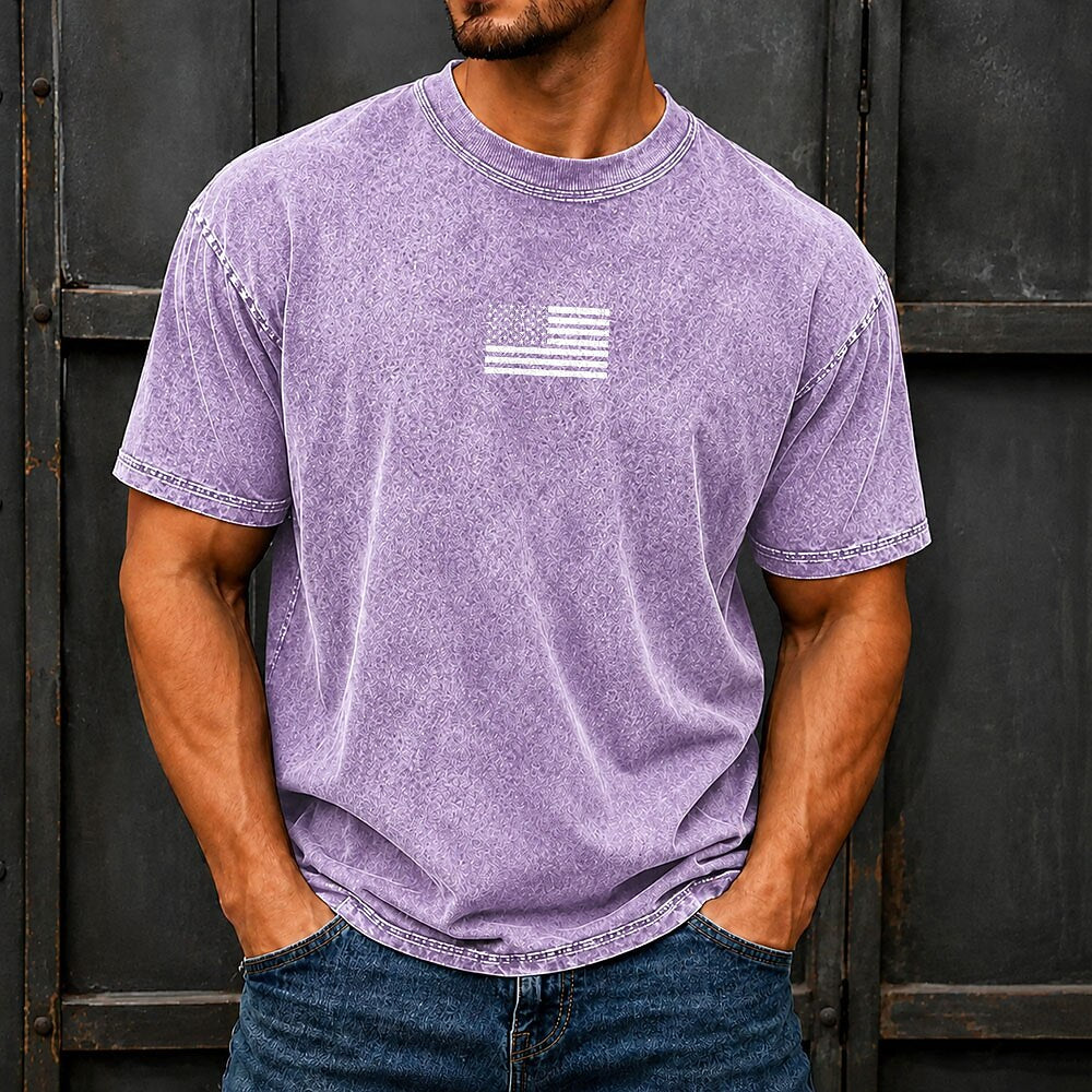 Broken-In 100% Cotton US Flag T-shirt