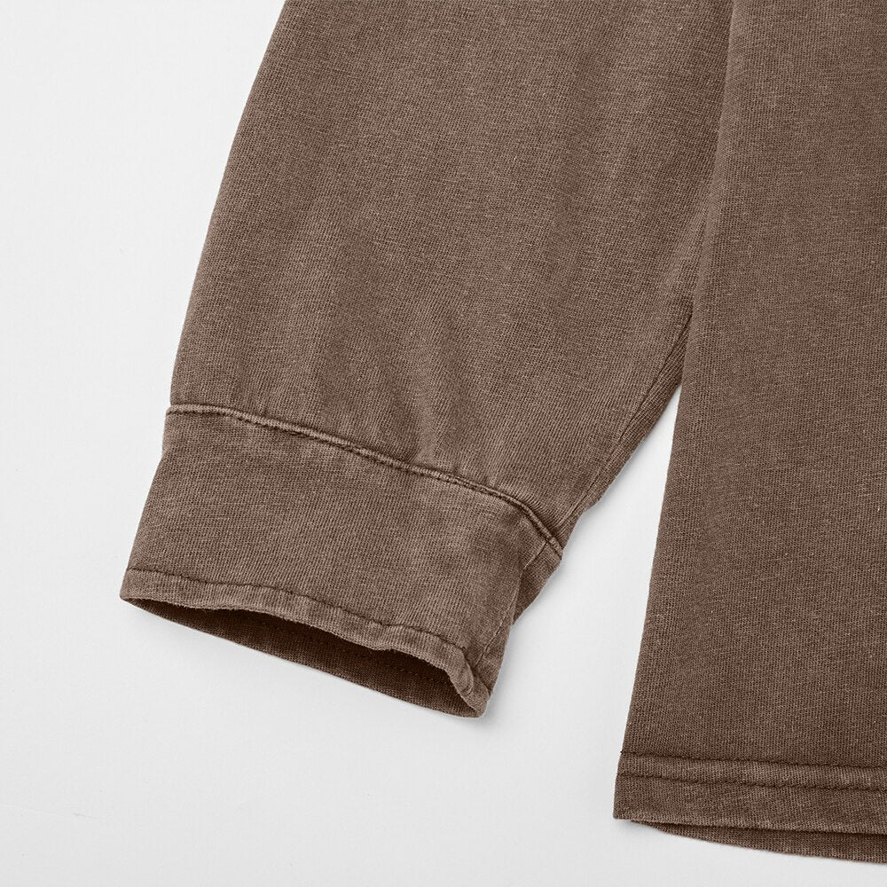 Vintage Washed Cotton Henley T-Shirt