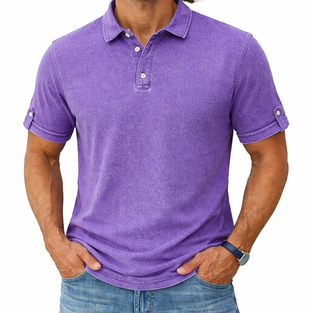 100% Cotton Acid Wash Polo