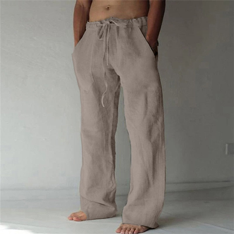 Daily Linen Pants - Elastic Waist, Casual Holiday & Vacation Wear