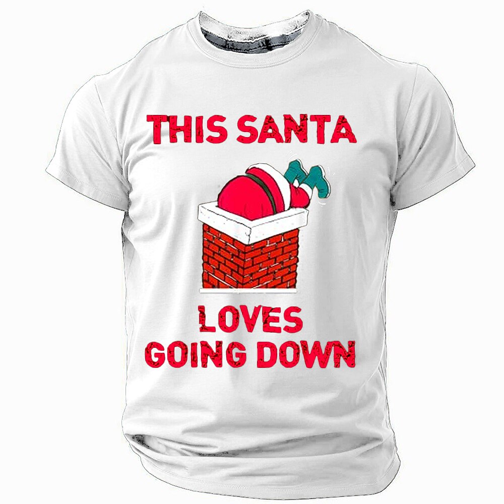 Men's Evergreen Santa Christmas T-Shirt