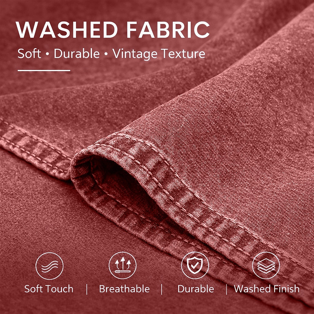 Relaxed Washed Cotton Button Shirt