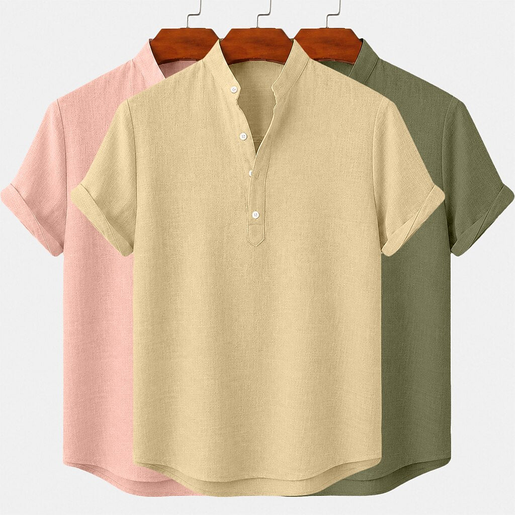3-Pack Linen Popover Shirts
