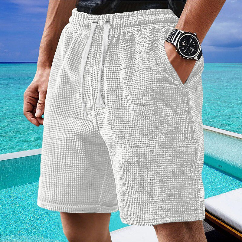 Lightweight Waffle Shorts-Comfortable Summer Wear