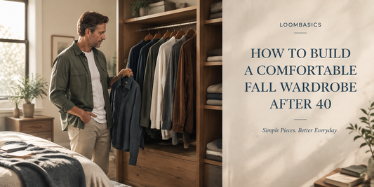 Mature man building a comfortable fall wardrobe with timeless casual clothing essentials