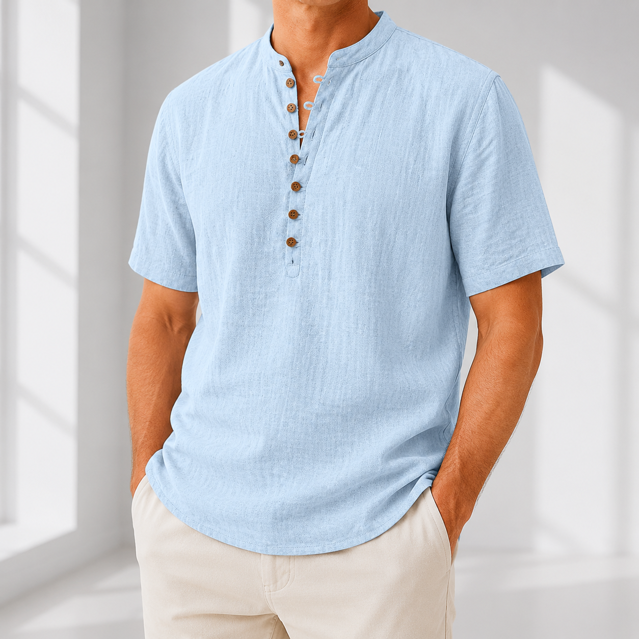 Comfortable Linen Popover Shirt