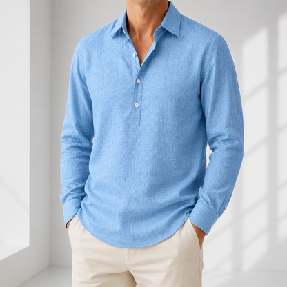 2-Pack Roll Up Or Down Sleeve Linen Popover Shirts