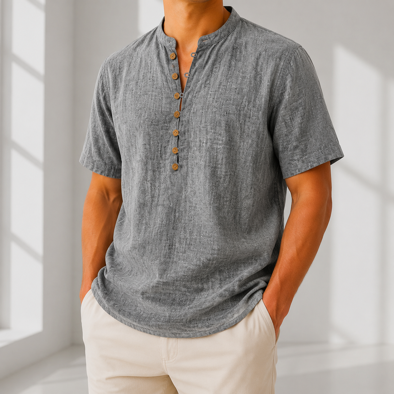 2-Pack Linen Popover Shirts