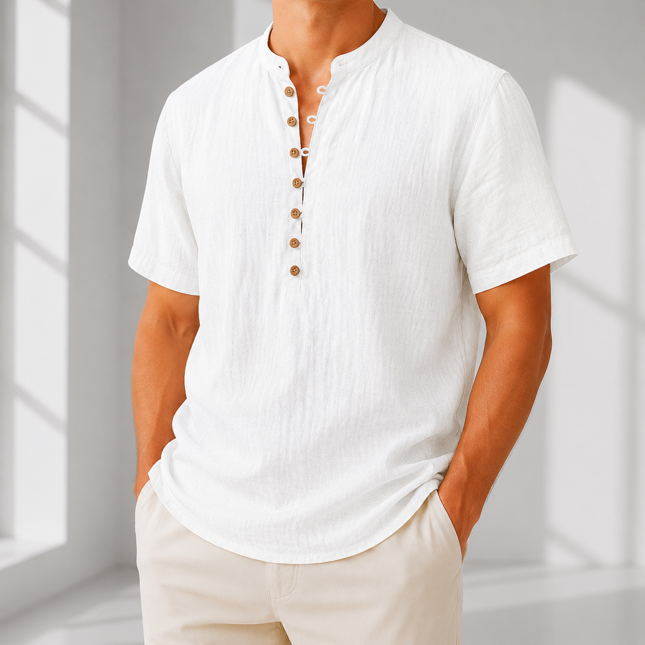 2-Pack Linen Popover Shirts