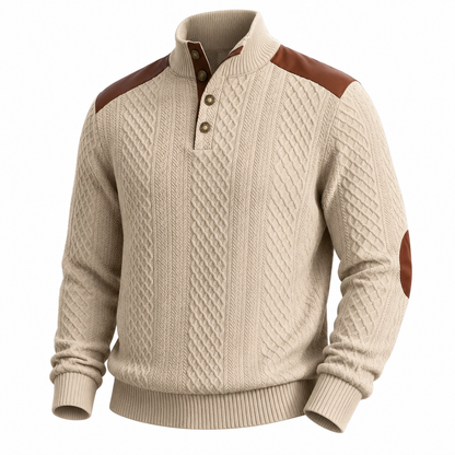 Patchwork Jacquard Textured Sweatshirt