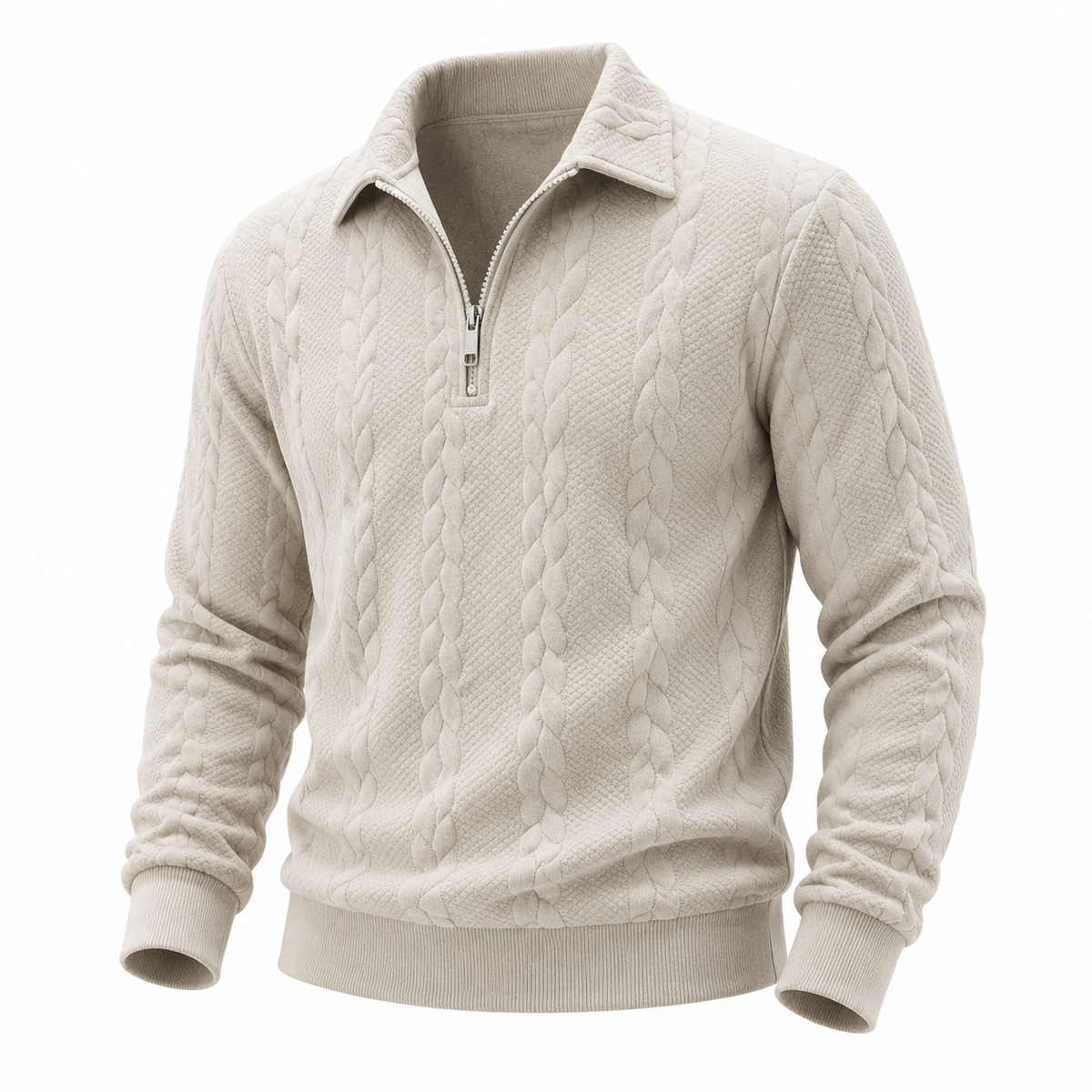 Men's Jacquard Soft Zipped Polo