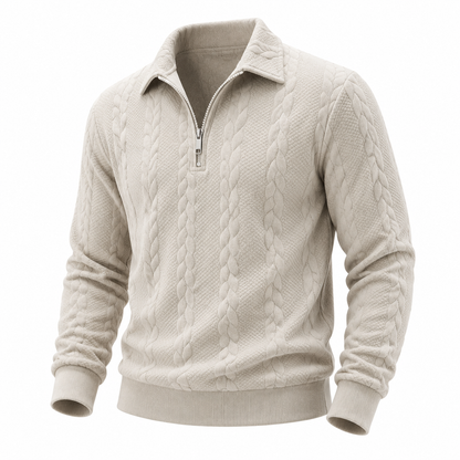 Men's Jacquard Soft Zipped Polo