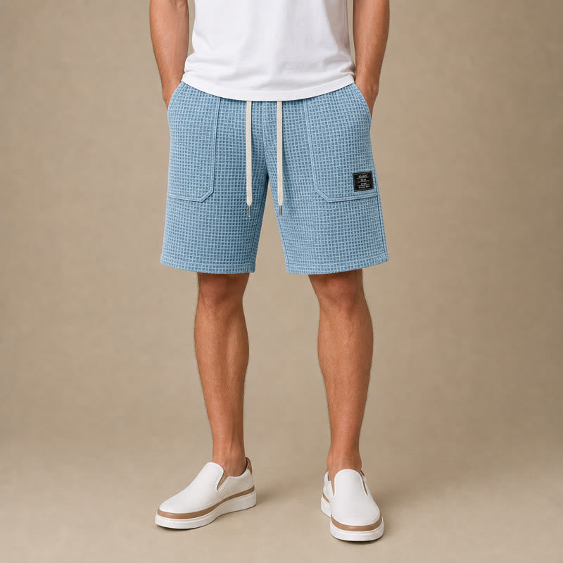 Men's Cargo Pocketed Waffle Shorts