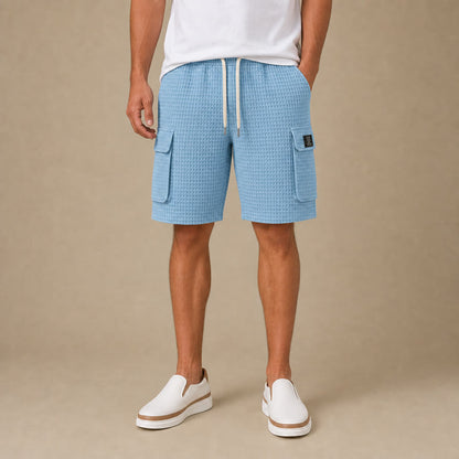 Lightweight Waffle Cargo Shorts With Pocket