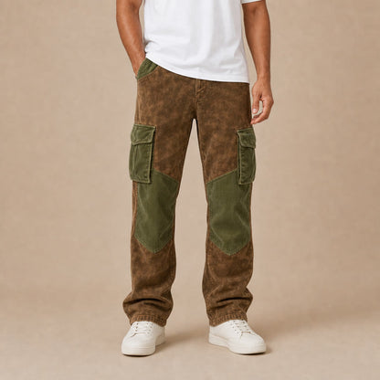 Pocketed Corduroy Cargo  Pants