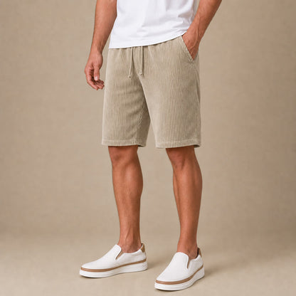 Men's Elastic Waist Corduroy Shorts-Summer Comfort Casual Shorts