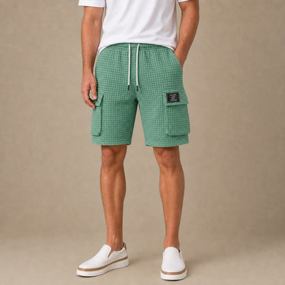 Men's Waffle Drawstring Cargo Shorts