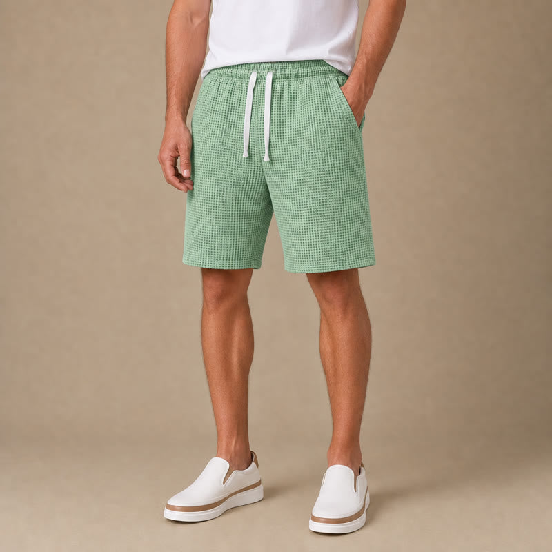 Lightweight Waffle Shorts-Comfortable Summer Wear
