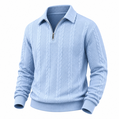 Comfort Jacquard Quarter Zip Polo