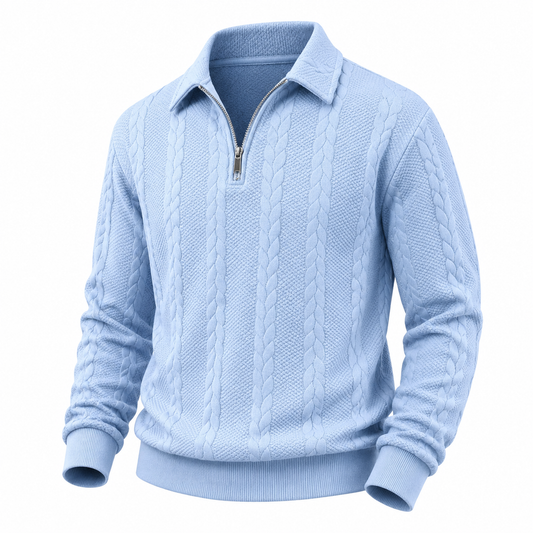 Comfort Jacquard Quarter Zip Polo