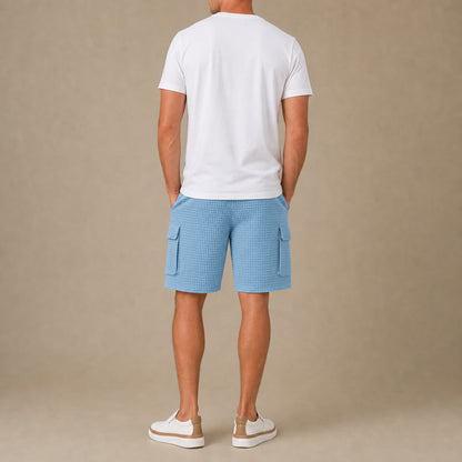 Lightweight Waffle Cargo Shorts With Pocket