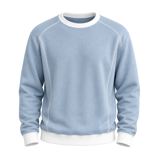Colorblock Crewneck Cotton Sweatshirt