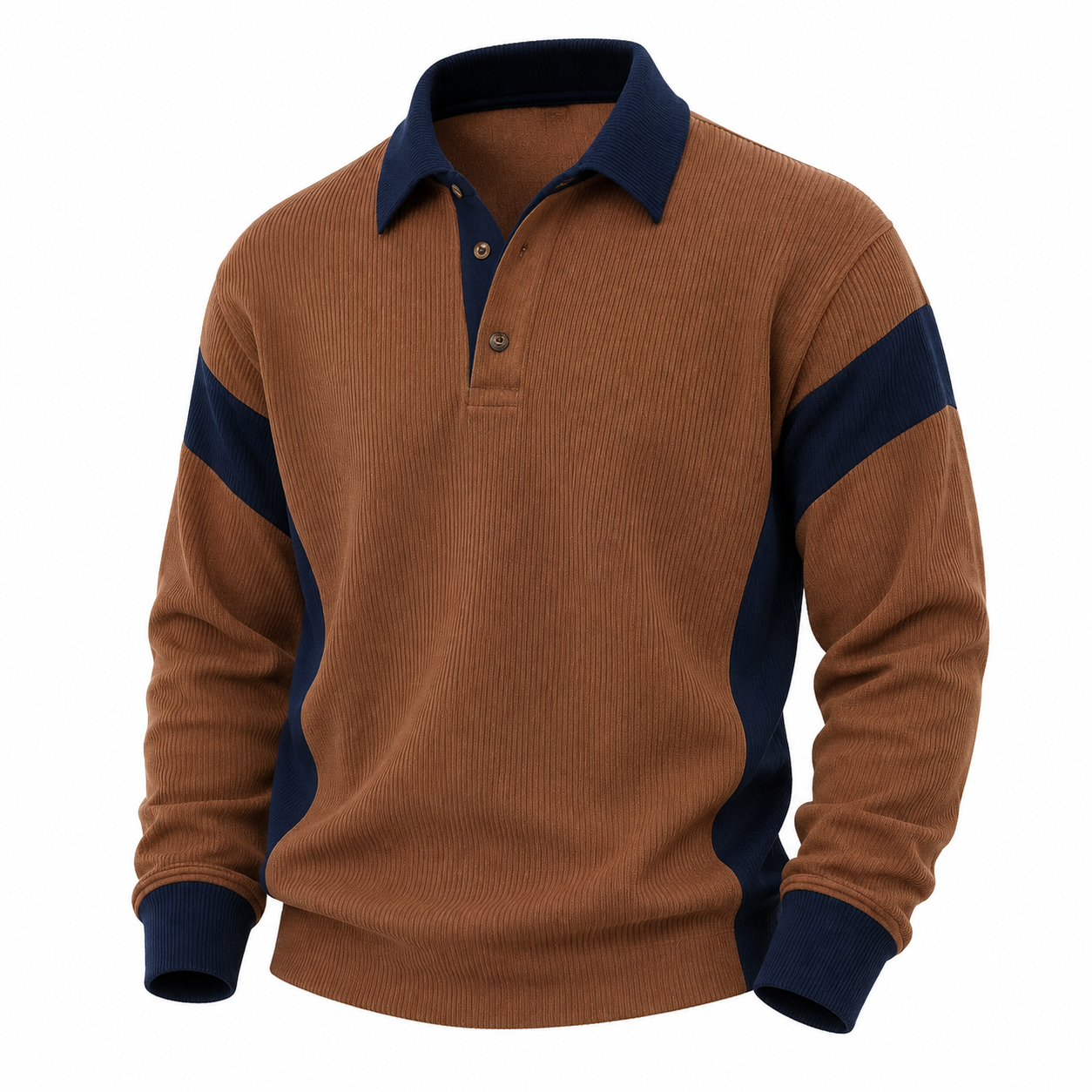 Classic Colorblock Corduroy Polo Shirt