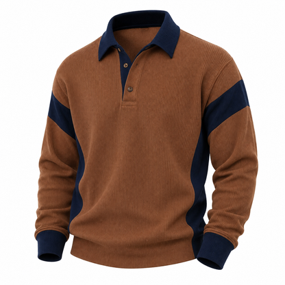 Classic Colorblock Corduroy Polo Shirt