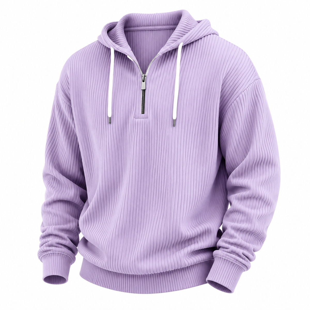 Soft Corduroy Quarter Zip Hoodie