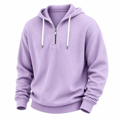 Soft Corduroy Quarter Zip Hoodie