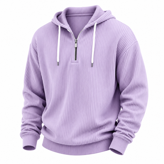 Soft Corduroy Quarter Zip Hoodie