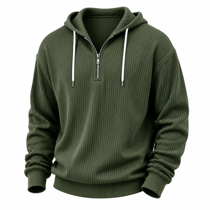 Premium Corduroy Quarter Zip Hoodie