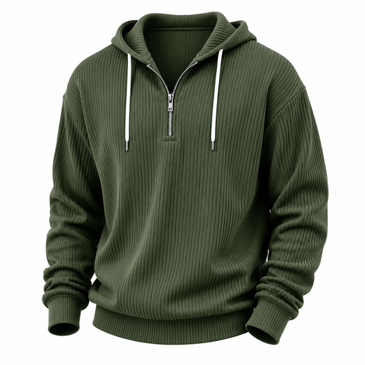 Premium Corduroy Quarter Zip Hoodie