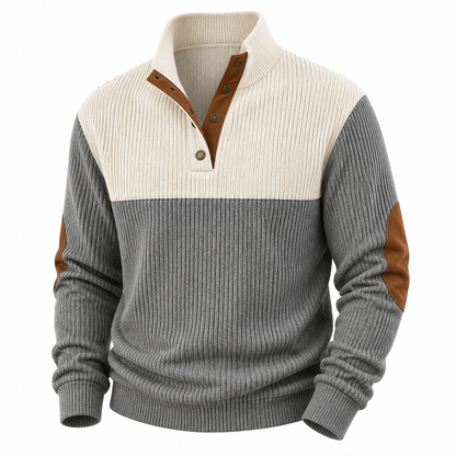 Stylish Patchwork Corduroy Sweatshirt